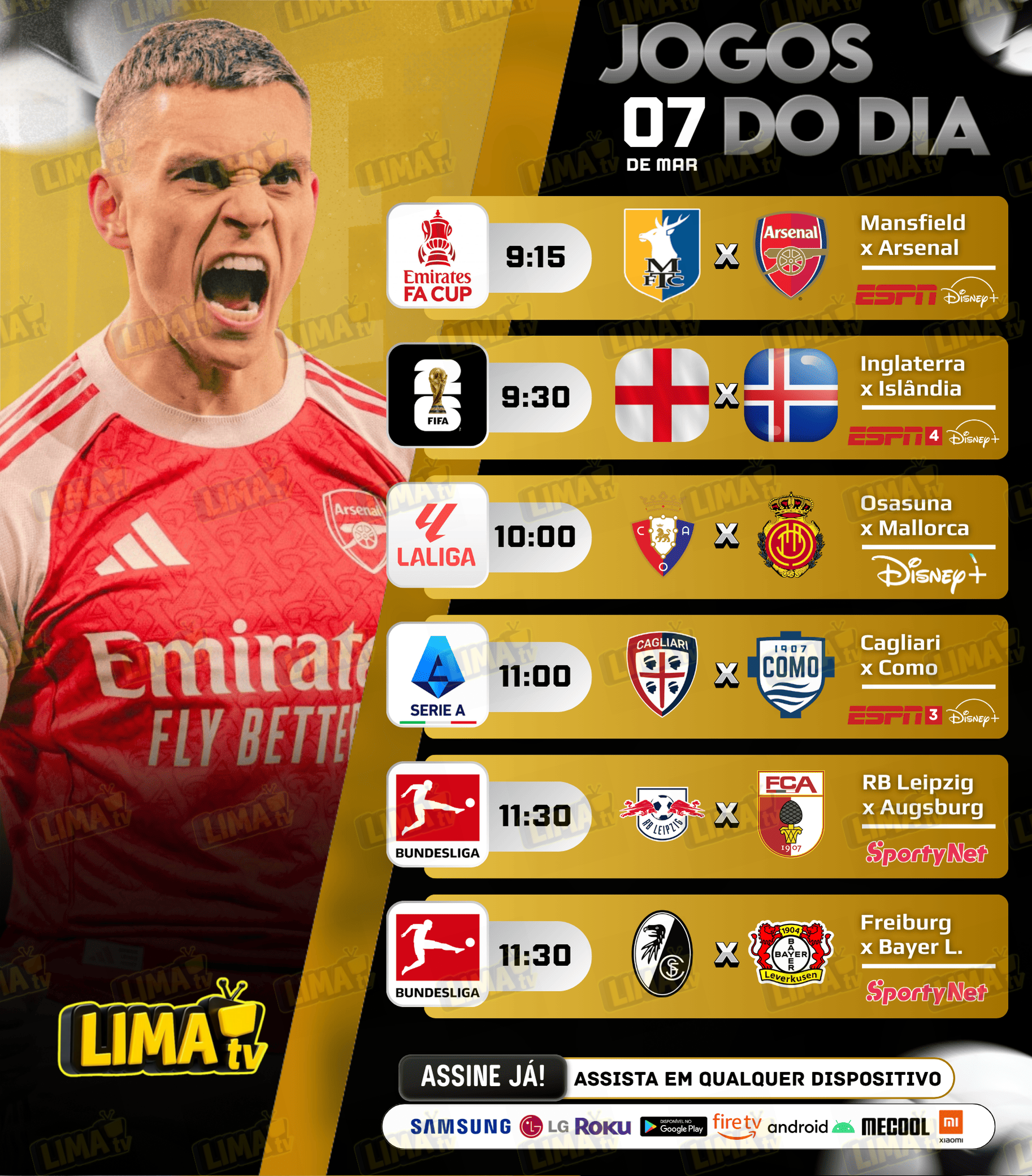 Jogos de futebol de hoje com horários e onde assistir