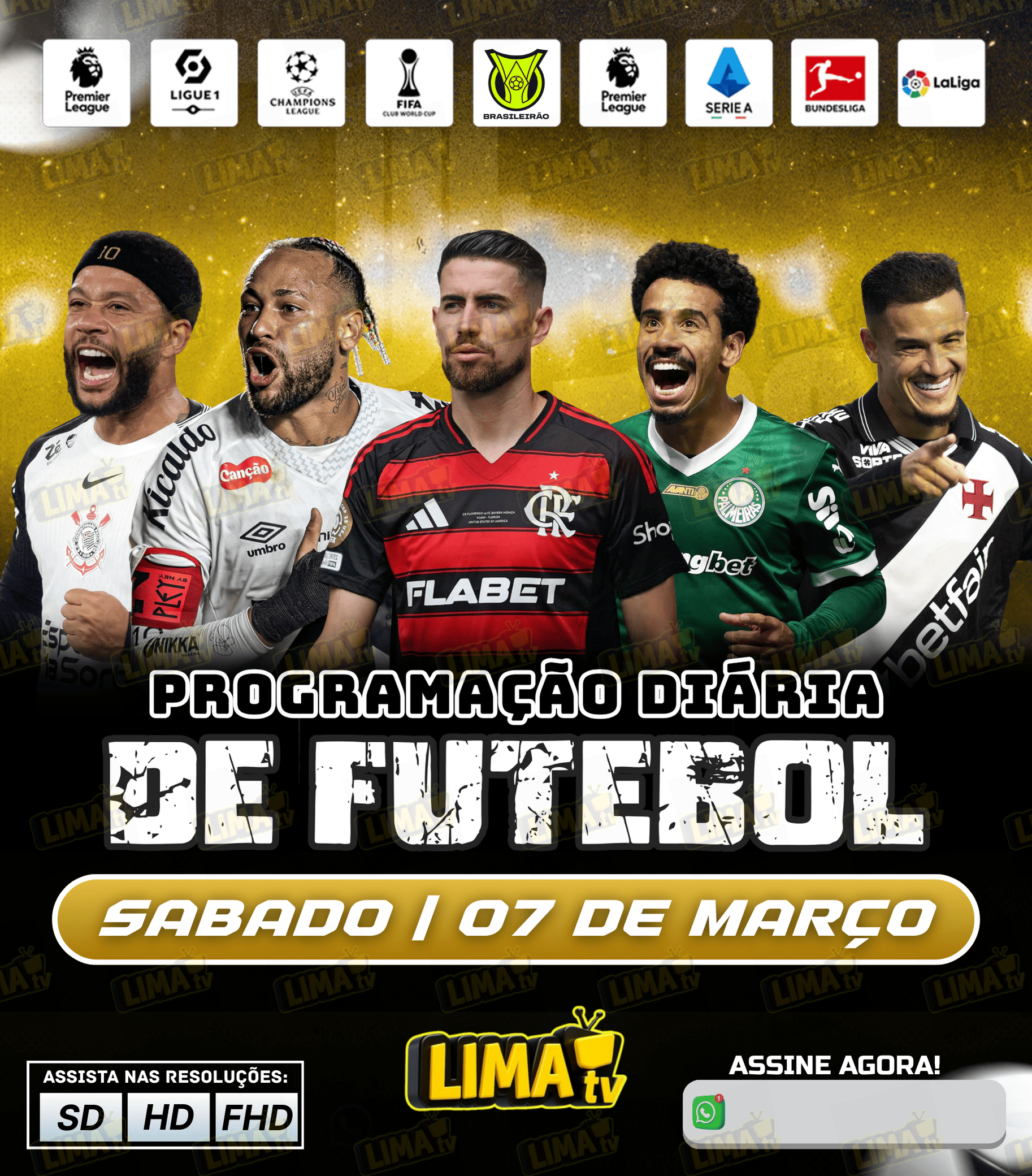 Jogos de futebol de hoje com horários e onde assistir